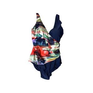 Beach Belle Swimsuits For All NEW Shaping Multicolor Women’s 18 2X One Piece